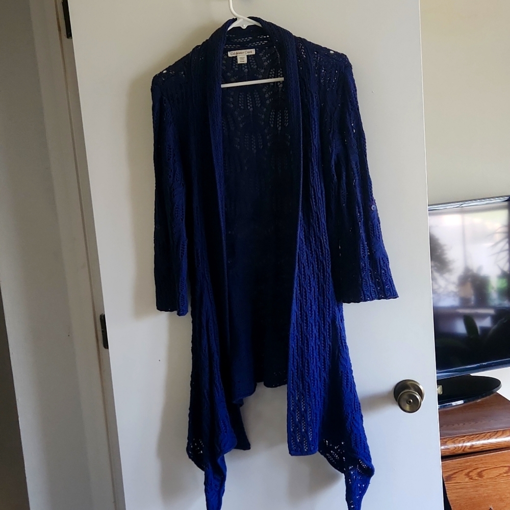 Coldwater creek blue cardigan